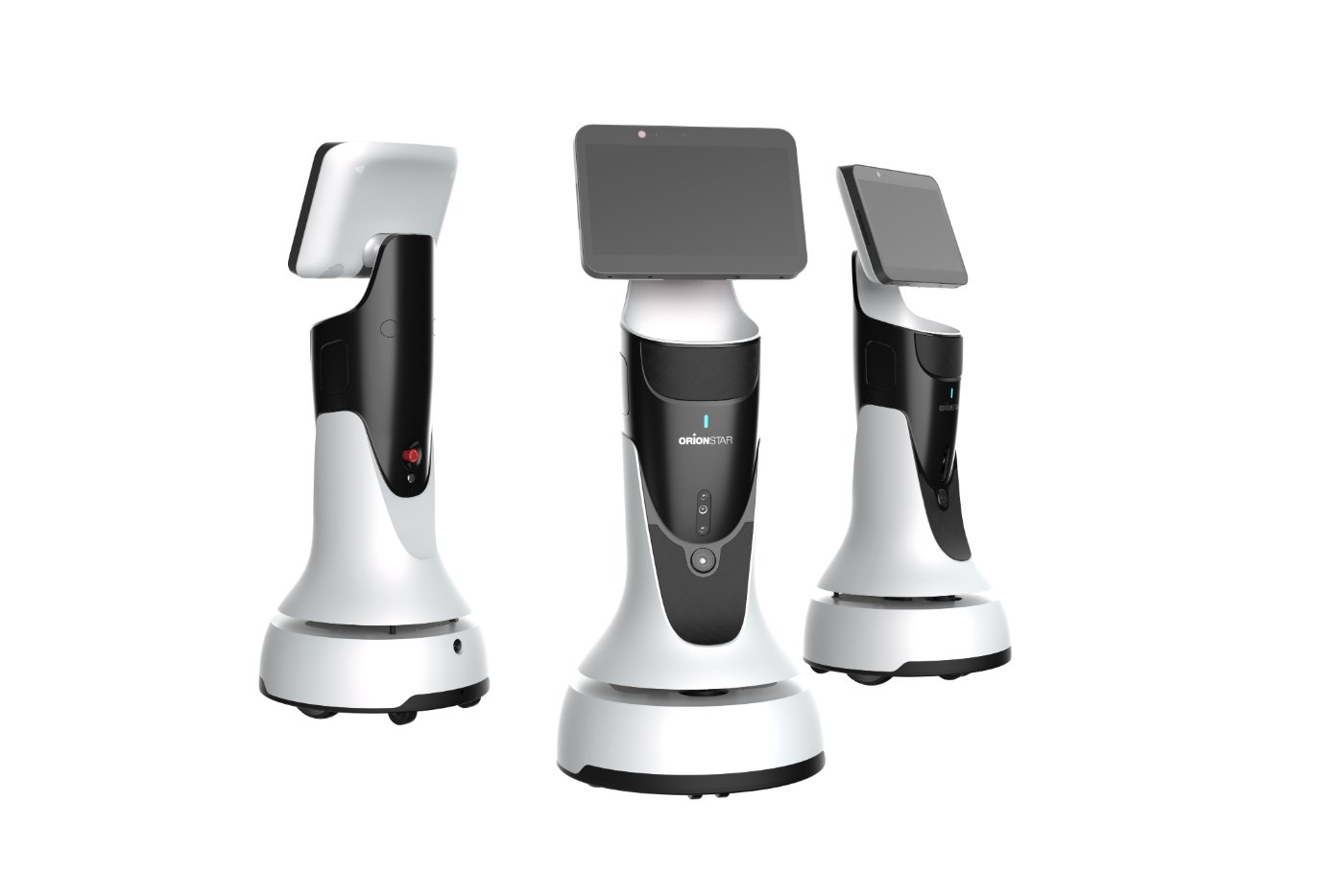 MediaBot KI (OrionStar GreetingBot Mini) – Vorder- und Seitenansicht