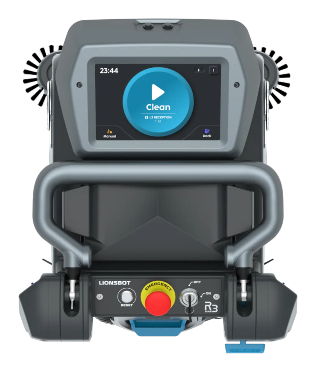 LionsBot R3 Scrub Pro von oben – Touchscreen mit Ein-Knopf-Start