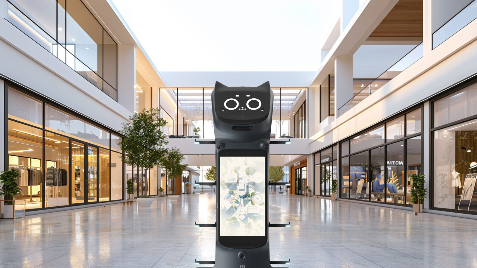 BellaBot Pro als fahrender Werbeträger auf Handelsfläche