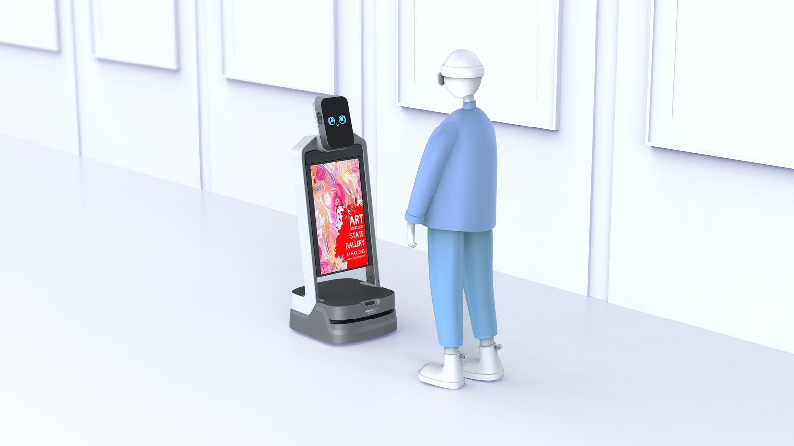 LuckiBot Plus im Kundendialog mit Dual-Screen-Werbung